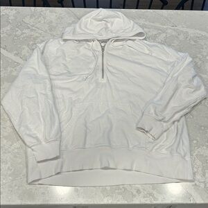 Aerie White Quarter Zip Hoodie